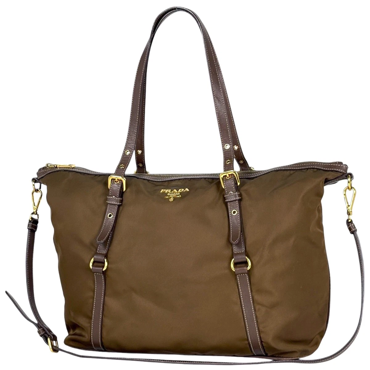 PRADA Brown Nylon Exterior Bags & Handbags for Women for sale | eBay
