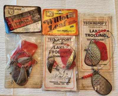 (3) Vintage Luhr Jensen Doc Shelton Williw Leaf Beer Can Lake Trolls 2 NIP