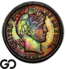 1916 Barber Dime, Outstand Rainbow Color, Shocking Eye-Appeal, Gem BU++