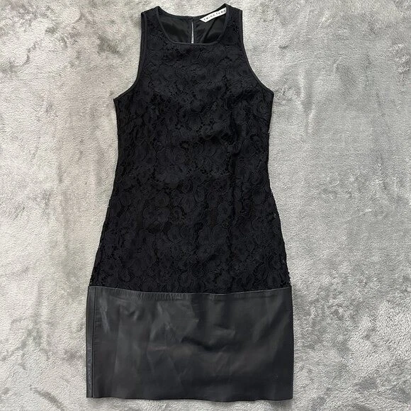 trina turk leather dress Leather mid-length dress Trina Turk Black size S International in Leather