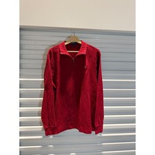 Polo Ralph Lauren Mens XL Red Quarter Zip Pullover Sweatshirt Sweater Preppy