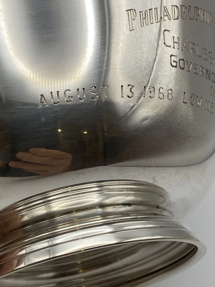 Tazón trofeo vintage Philadelphia Country Club Sterling Foto 3 de 4