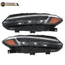 Silscvtt Right+Left Headlights For Honda Civic Sport 2022 2023 LED Black Housing