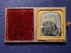 Antique Civil War Era Tin Type Case w/Daguerrotype-esque Photo of Man REPRO??