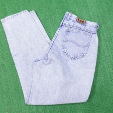 VINTAGE LEE USA MADE TAPERED DENIM BLUE JEANS WOMENS SIZE 16 MED 32X30 