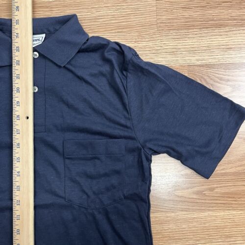 NUEVO Polo de Bolsillo Azul Hanes Años 80 Puntada Única Adulto S - Imagen 8 de 8