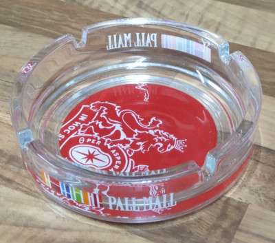 Pall Mall Aschenbecher - 6x Stück - Transparent - Rund - Neu und unbenutzt