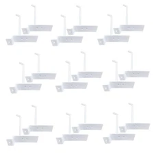 6" Slatwall Hooks, White,Hanger Display,Display Panel Hooks Wire Metal 12 Pc Set