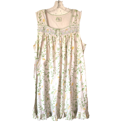 Aria Nightgown Womens XL Floral Cotton Blend Ruffle Ribbon Cottagecore
