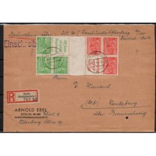 SKZ1 B und SKZ2 B mit Berlinstempel auf Einschreibebrief