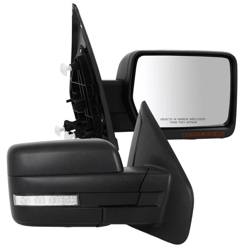 Pair Tow Mirrors For 2004-2014 Ford F150 Power Heated Puddle Turn Signal Lights