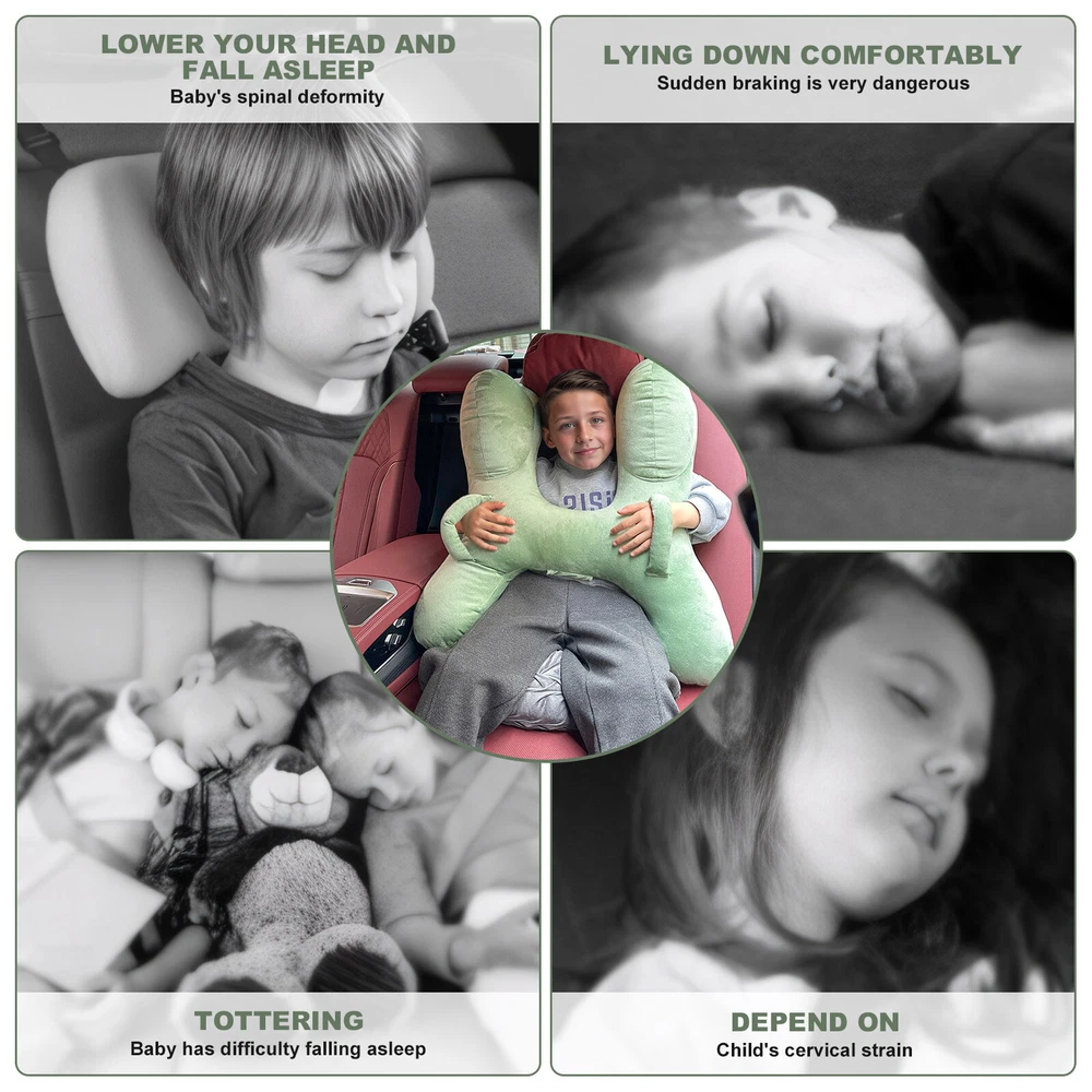 Comfortable Travel Neck Pillow for Adults & Kids - Car & Airplane Use
