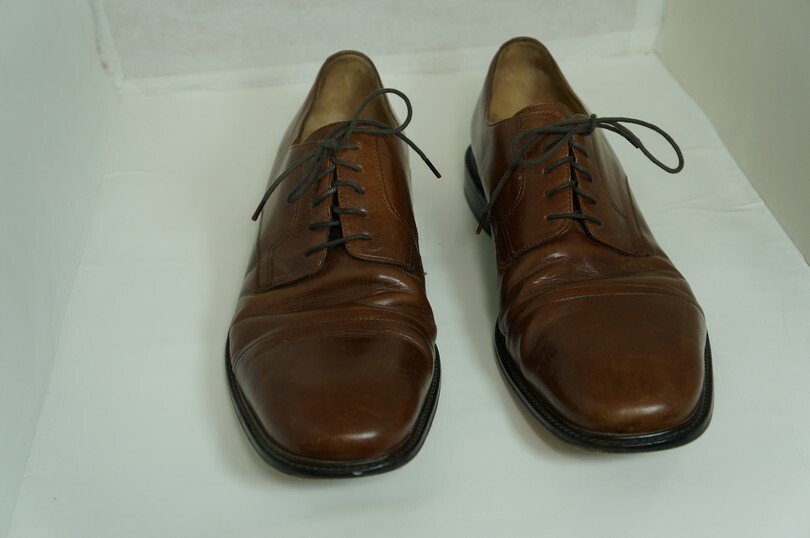 Johnston Murphy Novick Oxford Mens 12 M Brown Leather Cap 