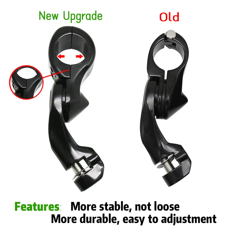 For Harley Motorcycles Extend Long Angled Highway Foot Pegs Mount Clamp Brackets - Image 4 of 4