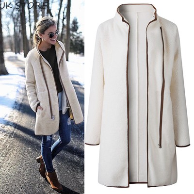 beige zipper closure active coat