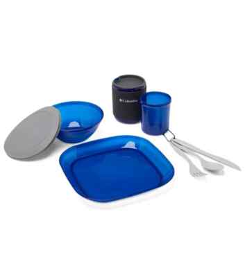 Columbia Lightweight Camping 1 Person Table Set - Plate Bowl Mug Glass Cutlery