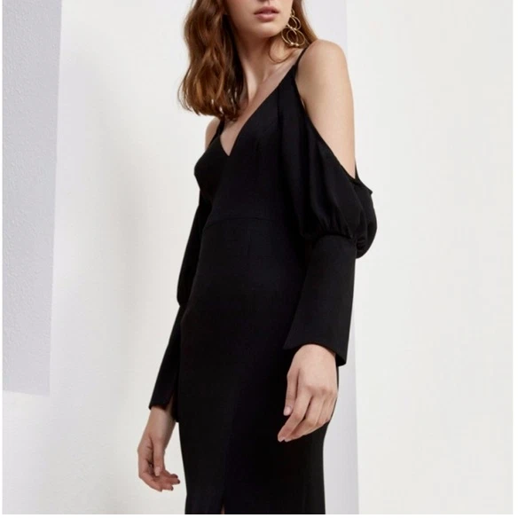 C/Meo Women's Drop Shoulder Collective Party Dress in Black Size Medium RRP £145 - Image 2 of 4