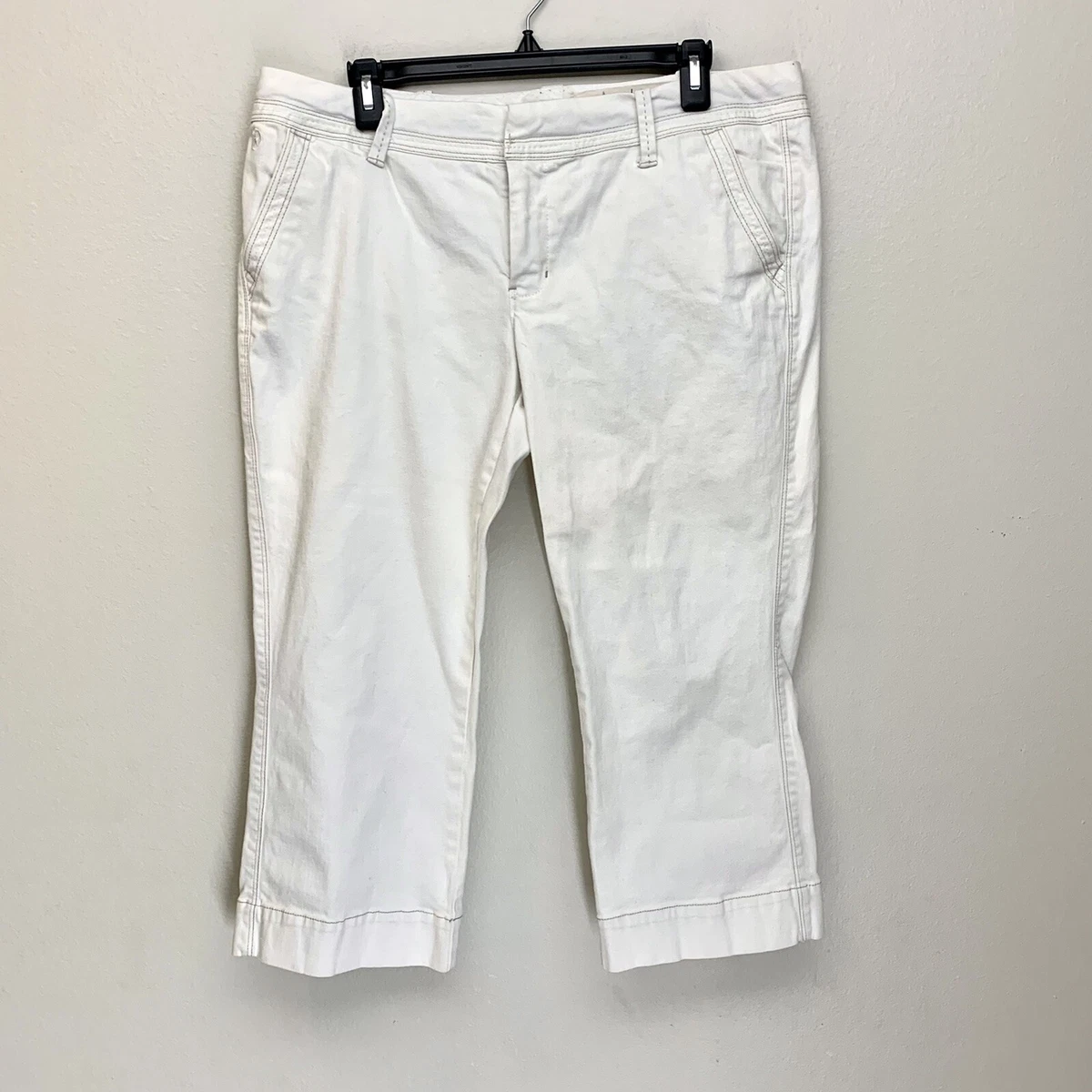 Converse One Star White Capris Wide Leg Denim Jeans Size 14