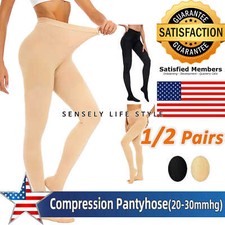 Women's Compression Pantyhose 20-30 mmHg Firm Support S/M to XXL Comfort Fit