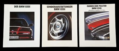 BMW 850i 8er E31 COUPE 28x34 Prospekt Brochure plus Farben Polster Ausstattung G