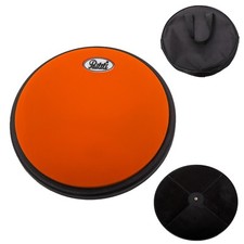 PAITITI 8 Inch Silent Practice Drum Pad Round Shape w Carrying Bag Orange Color