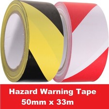 Sticky Warning Barrier Tape | 50mm x 33m| PVC| Two Colours | Safety 