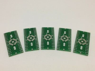 5x Breakout Board für QFP 32 | 0,8 mm | SMD,Adapter Platine,EQFP,TQFP,LQFP