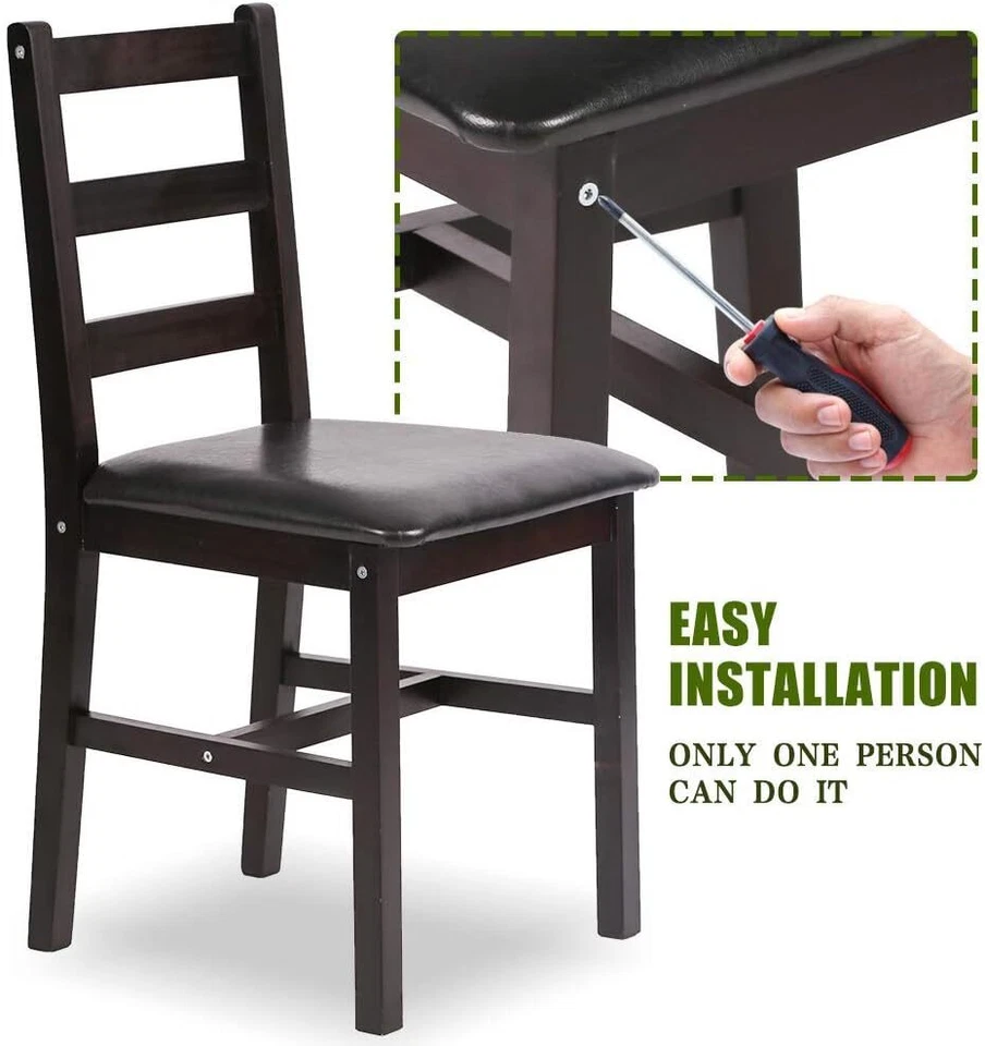 Juego de mesa de cocina y mesa de comedor, elegantes juegos de cocina de madera para 2 o 4 Foto 4 de 4