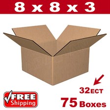 75 - 8x8x3 Cardboard Boxes Mailing Packing Shipping Box 32ECT Corrugated Carton