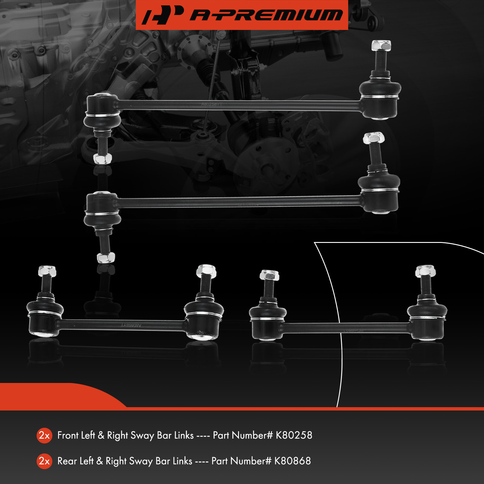 4x Front & Rear Stabilizer Sway Bar Links Kit for Mazda 2001 2002 2003