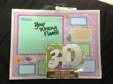 The Board Dudes 3D Dry Erase Board Silver Frame Weekly Planner 11 x 14 13915ua