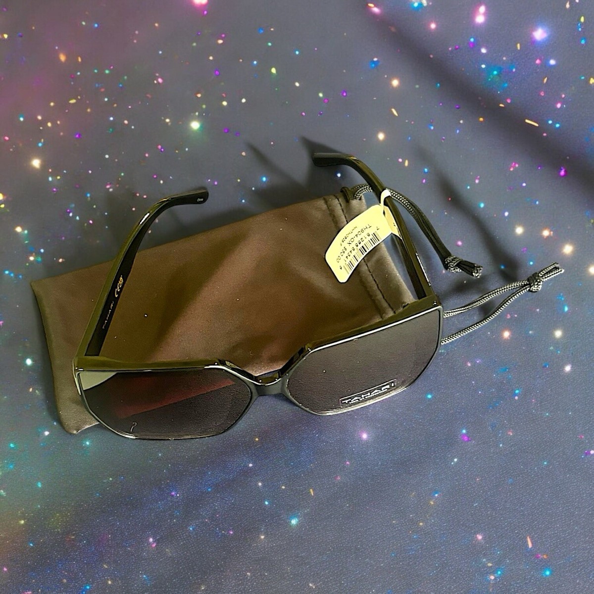 NWOT Tahari ox black embellished sunglasses Tahari Black Black Sunglasses for Women for sale | eBay main image 4