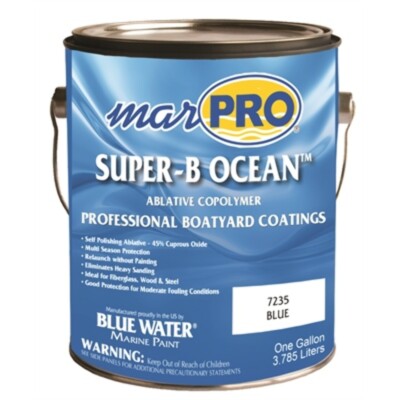 Marpro  7-2636 Super-B Ocean BLUE QUART Antifouling Bottom Paint 45%Copper ablat