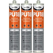 Bond It PU18 High Strength Polyurethane Grey Sealant 310ml - Pack of 3