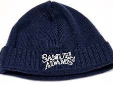 NEW Samuel Adams Navy Blue White Logo Beer Stocking Cap Beanie Hat NWOT Unisex