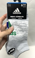 Adidas Aeroready Size 6-12 Men's Superlite No Show Socks-6Pair C6 
