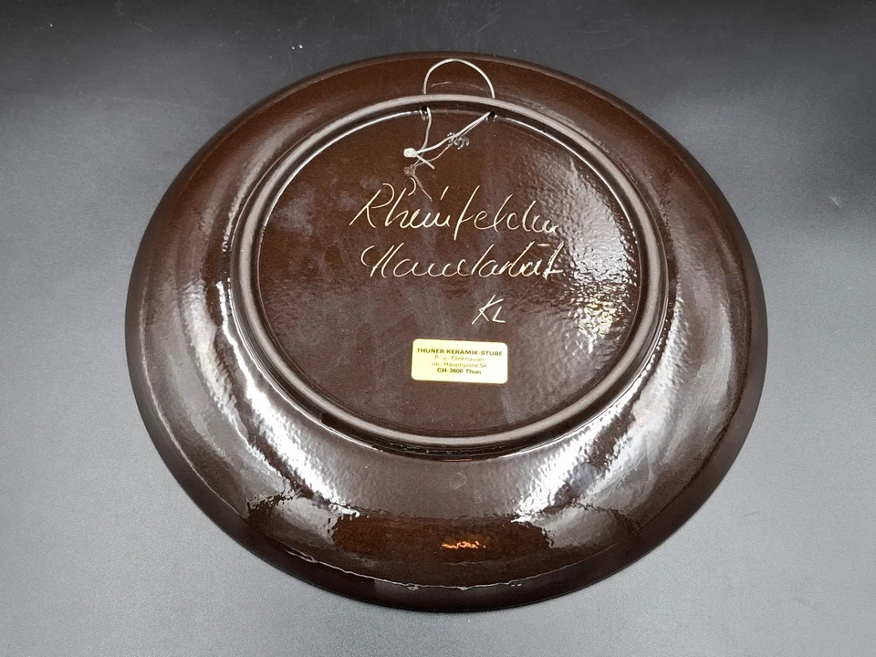 2 placas de cerámica de pared grande Thuner Keramik-Stube pintura a mano Suiza Rheinfelden Foto 4 de 4