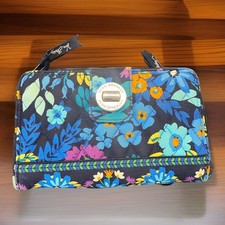 Vera Bradley Turnlock Wallet Wristlet Large Multicolor, Pre-Owned, Paisley, RFDI