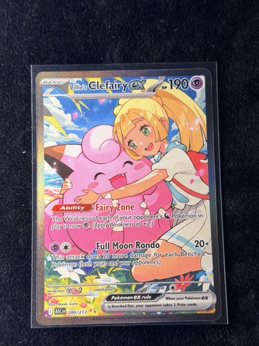 New Pokemon TCG 280/217 Lillie’s Clefairy SIR Ascended Heroes NM Fresh Pull