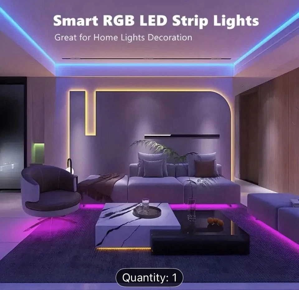 16.4ft Smart RGB LED Light Strip with Music Sync, Comes with 44 - Key Remote - Image 3 of 4
