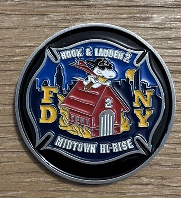 FDNY Hook & Ladder 2  Snoopy  Challenge Coin