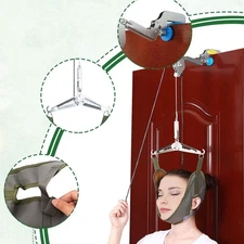 Home Over Door Neck Traction Stretcher Cervical Head Brace Pain Relief Device
