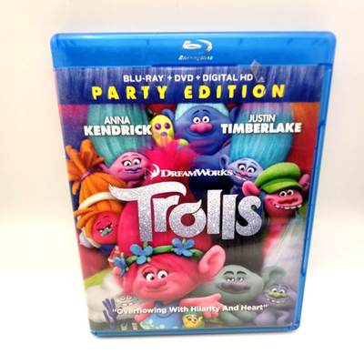 Trolls - Blu-ray + DVD - Party Edition -3-Disc - Justin Timberlake Free Shipping