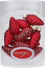 Glas Zapfen Deko Rot Glänzend und Matt Weihnachtsdekoration