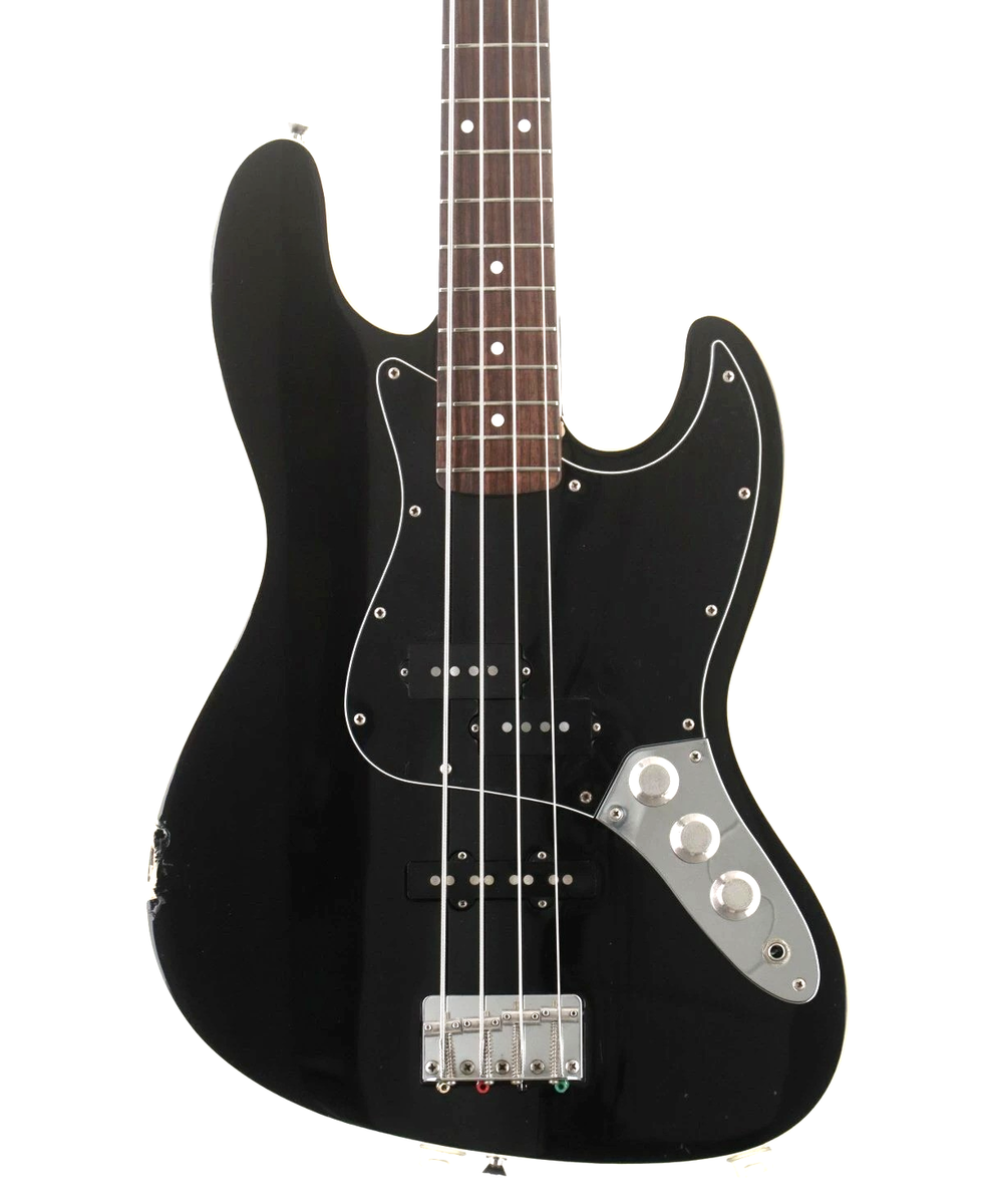 Fender Japan AJB-66 Aerodyne Jazz Bass Black Electric Bass Guitar