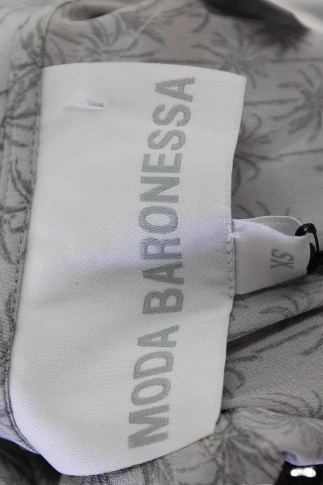 Moda Baronessa Mujer Seda Estampada St. Tropez Kupuri Caftán Bata Gris Talla XS Foto 4 de 4