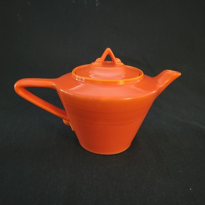 Homer Laughlin  HARLEQUIN Teapot Red/Orange ~ 1938-1959 ~ Original ~ Woolworth