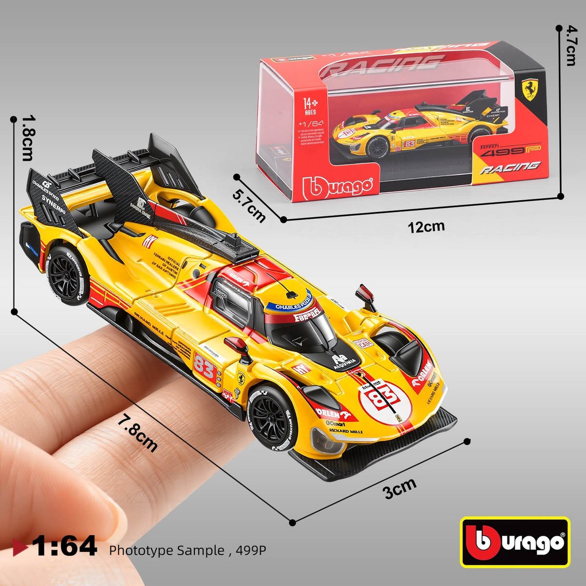 Bburago 1:64 Ferrari 499P LeMans #51 Diecast Model | eBay