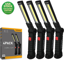 Portable Rechargeable Work Light Magnetic Base 800 Lumens 5 Modes 4 Pack