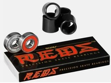 Bones Reds Skateboard Bearings 8mm Size 608 8 Pack  4pcs Bearing Spacers